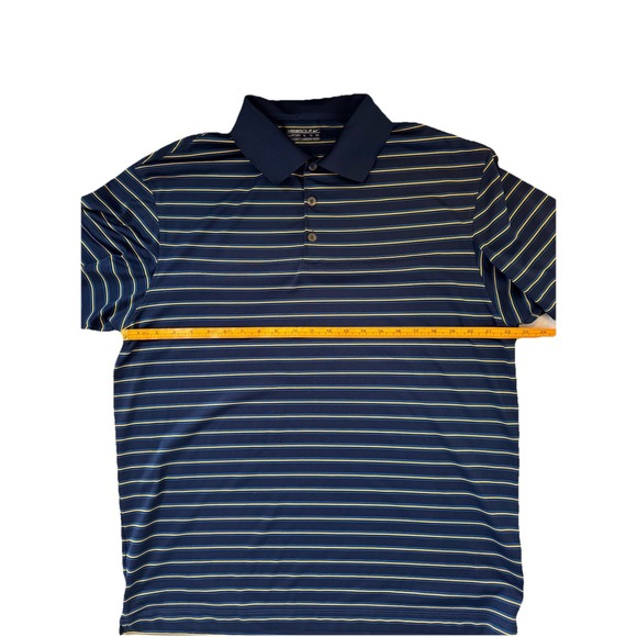 Nike Golf Standard Fit Mens Size XL Polo Shirt Navy Blue Stripes Fit Dry - Picture 6 of 8